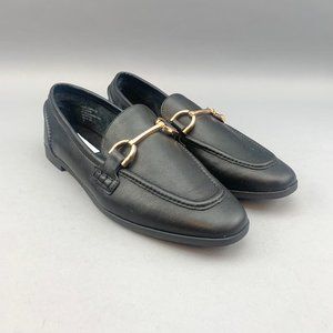 Steve Madden Carrine Leather Flats Loafers Womens Size 7.5 Black